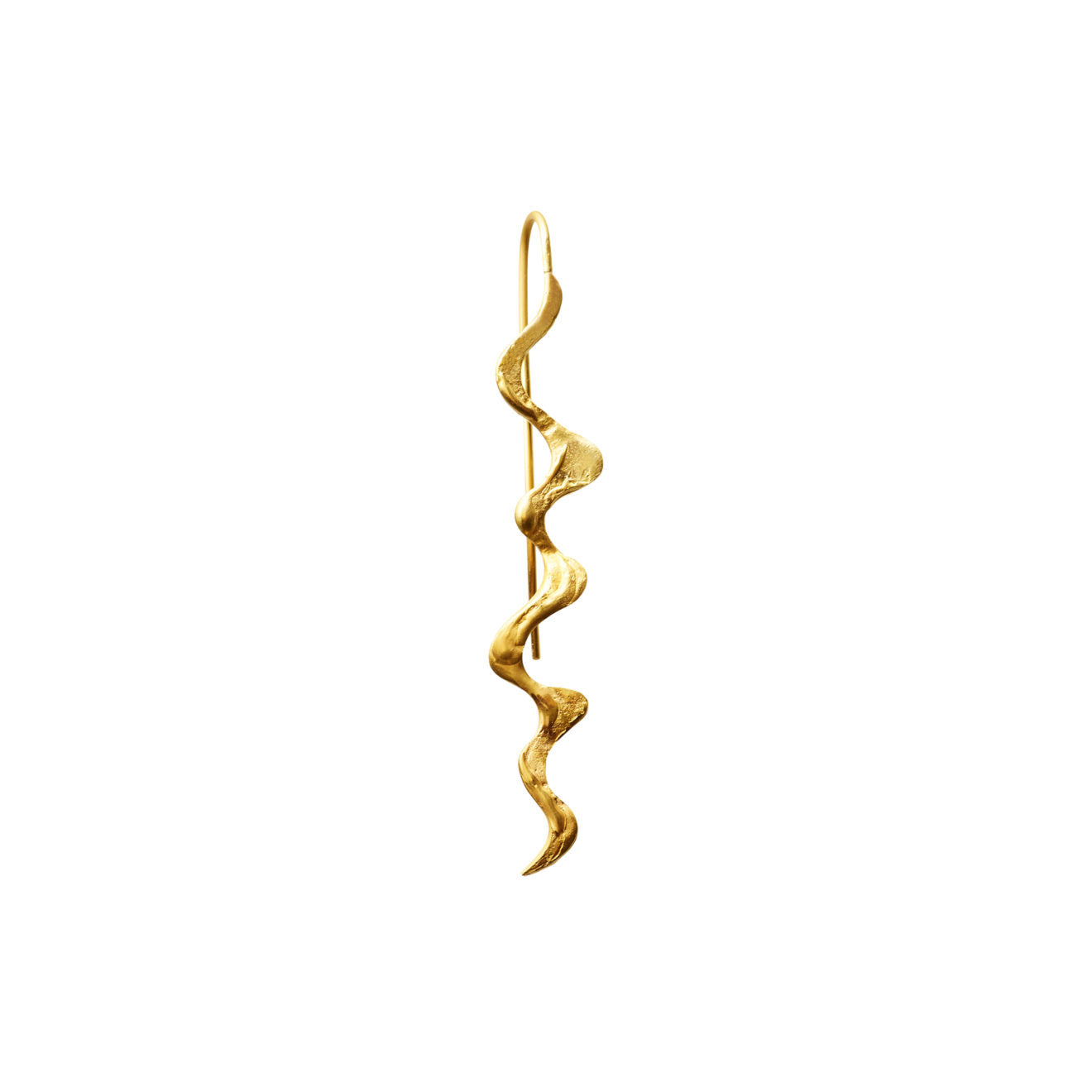 Orit Elhanati Nude Earring, plain 18k Gold Spiral Drop Earring – Nude Earring – Objet d'Emotion