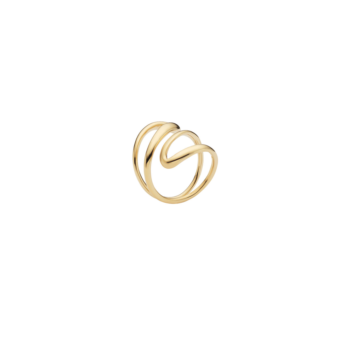 TJNMR1_view2_white background TEJEN 18k Gold Spiral Ring – Molten Gold Looped Ring – Objet d'Emotion
