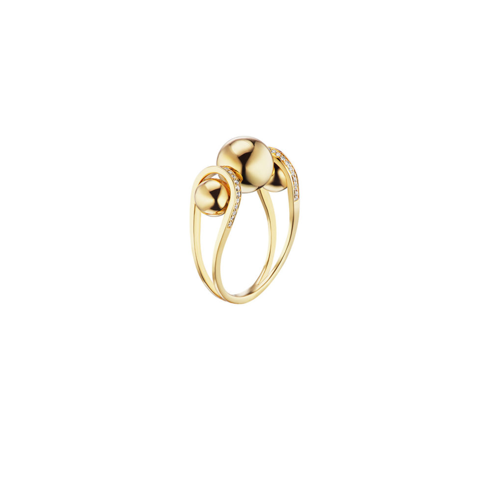 18k Gold 0.14ct Diamond Ball Ring – Ethical Diamond Ring – Objet d'Emotion