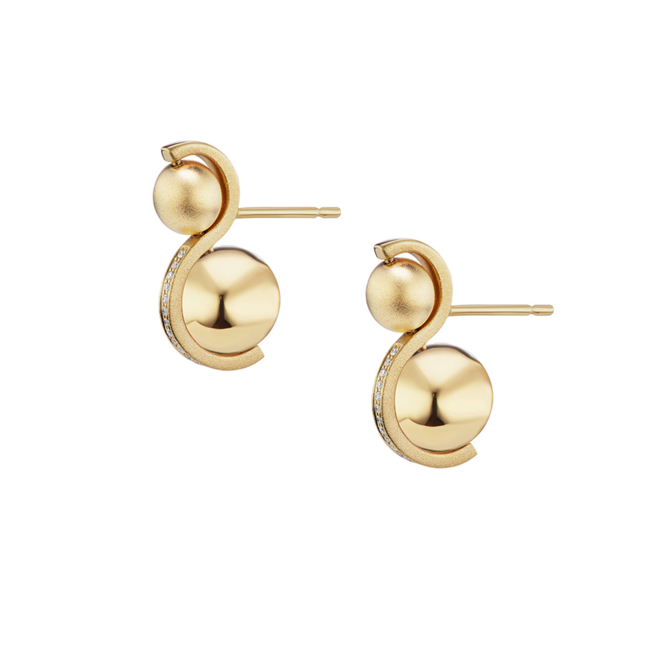 18k Gold 0.10ct Diamond Ball Earrings – Ethical Diamond Earrings 18k Gold 0.10ct Diamond Ball Earrings – Ethical Diamond Earrings – Objet d'Emotion