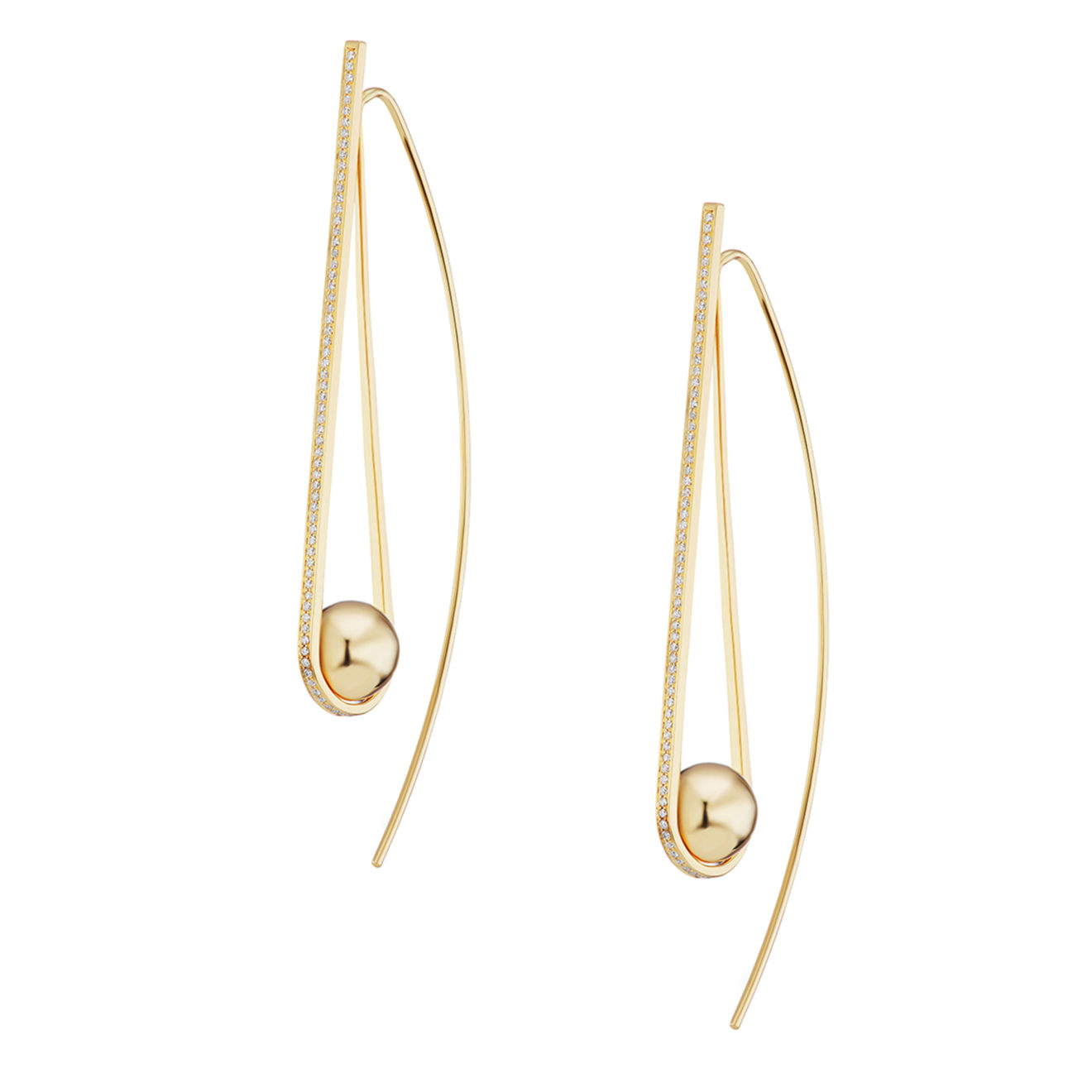 18k Gold 0.36ct Diamond Ball Earrings – Ethical 18k Gold 0.36ct Diamond Ball Earrings – Ethical Boule d'Or Arc Earrings – Objet d'Emotion
