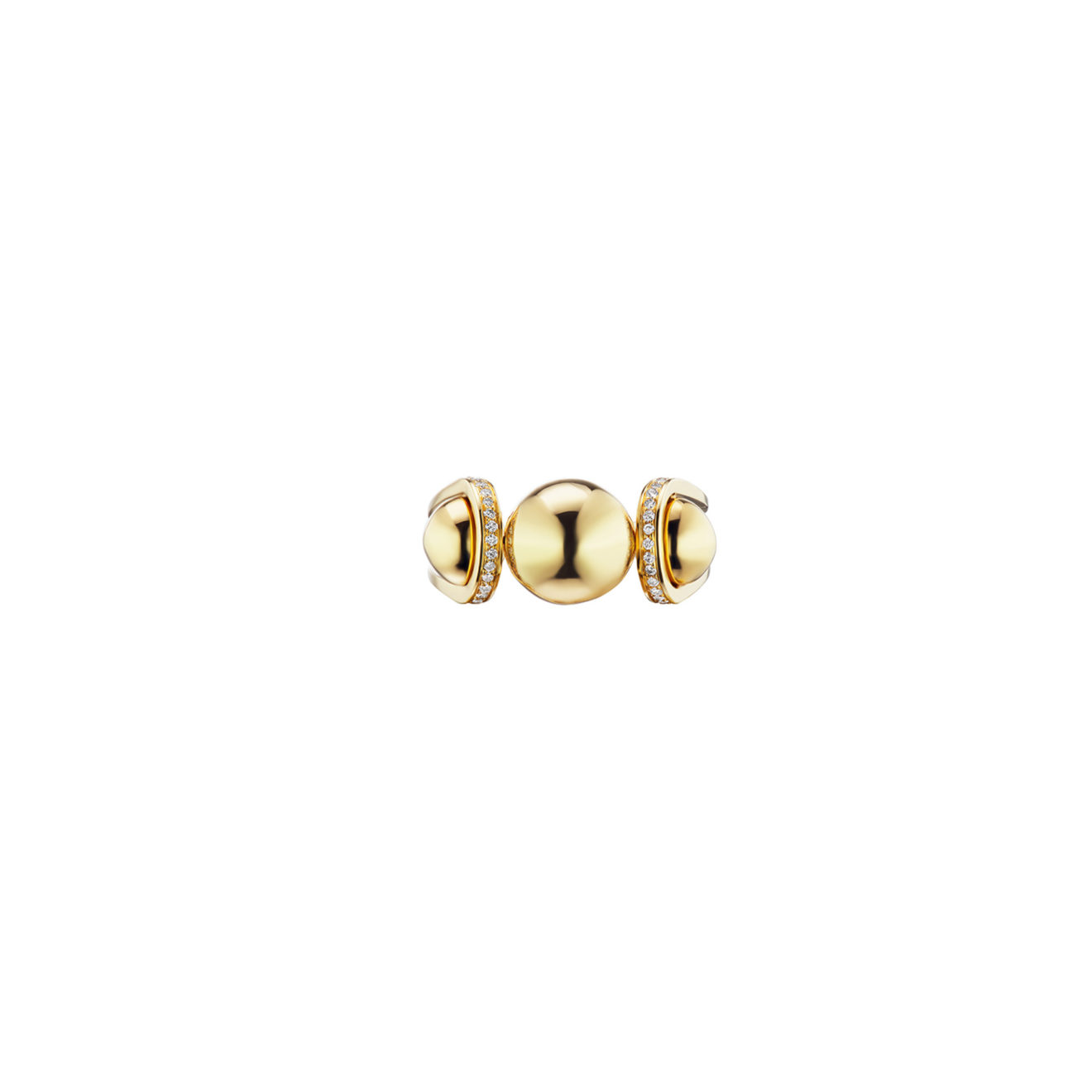 Tejen_Boule_dor_double_lariat_ring2 18k Gold 0.14ct Diamond Ball Ring – Ethical Diamond Ring – Objet d'Emotion