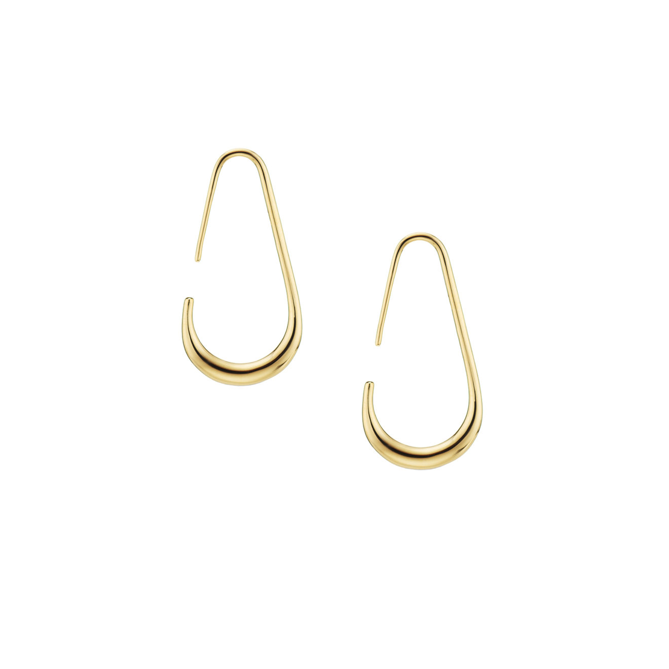 Tejen_molten_gold_elongated_hoops_sideview TEJEN 18k Gold Hoop Earrings – Molten Gold Elongated Hoop – Objet d'Emotion