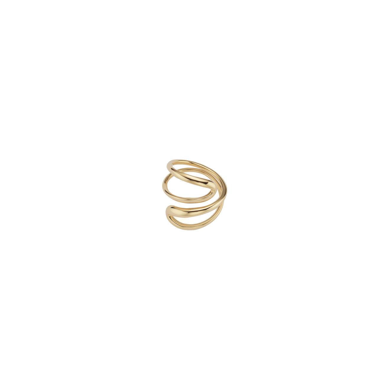 Tejen_molten_gold_looped ring_angle TEJEN 18k Gold Spiral Ring – Molten Gold Looped Ring – Objet d'Emotion