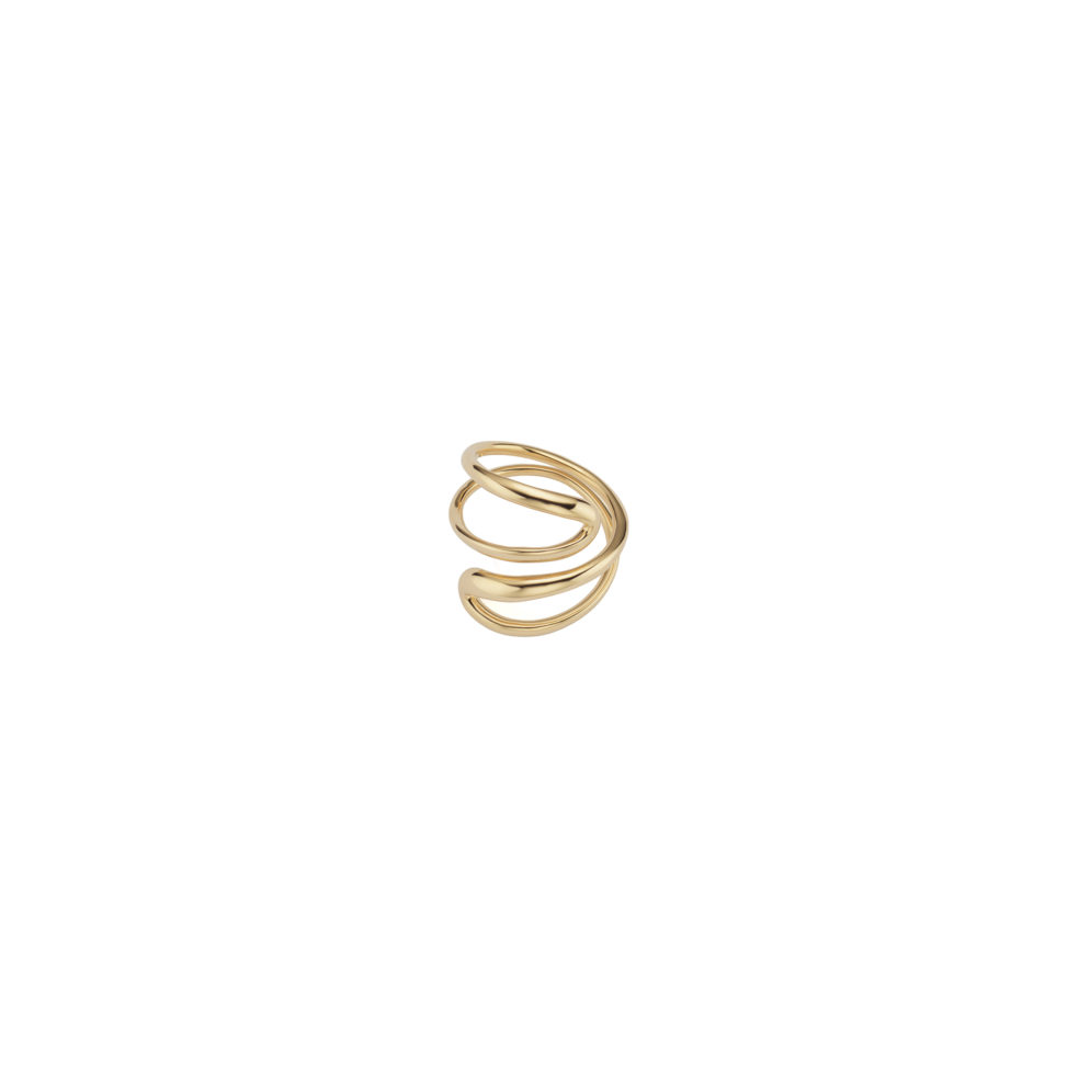 TEJEN 18k Gold Spiral Ring – Molten Gold Looped Ring – Objet d'Emotion