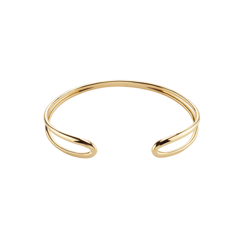 TEJEN 18k Gold Spiral Cuff Bracelet – Molten Gold Looped Cuff – Objet d'Emotion