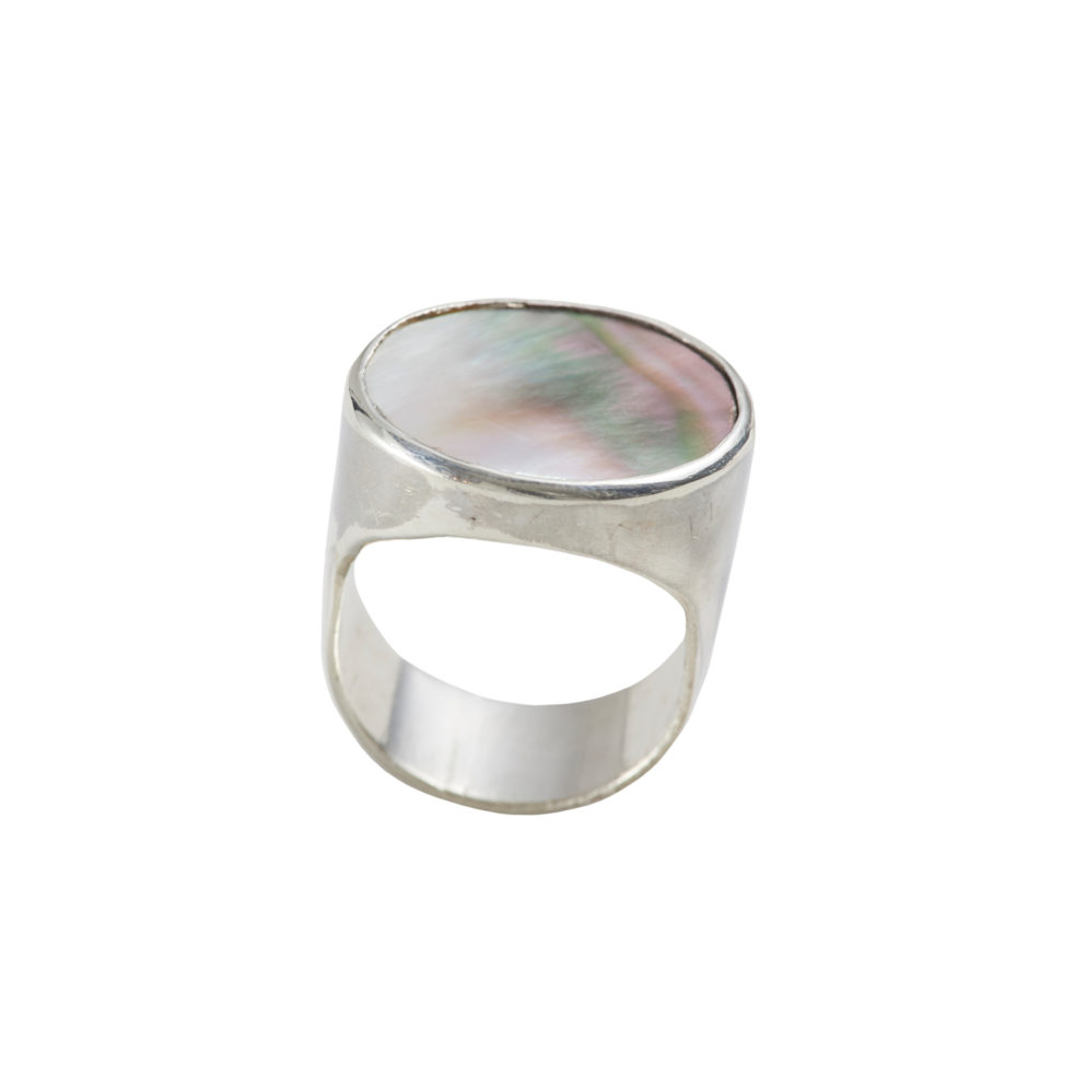 Tahitian Mother Of Pearl Sterling Silver Signet Ring – Objet d'Emotion