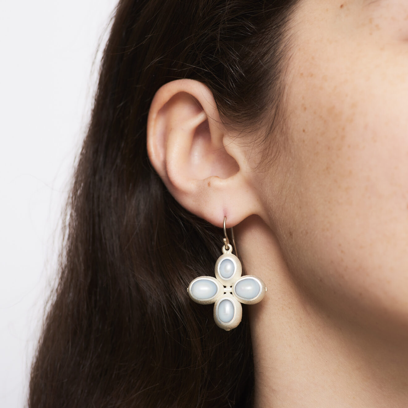 Ambroise_Degeneve_Freshwater_Pearl_Cross_Earrings 18k Gold, Copper & Silver Freshwater Pearl Earrings – Objet d'Emotion