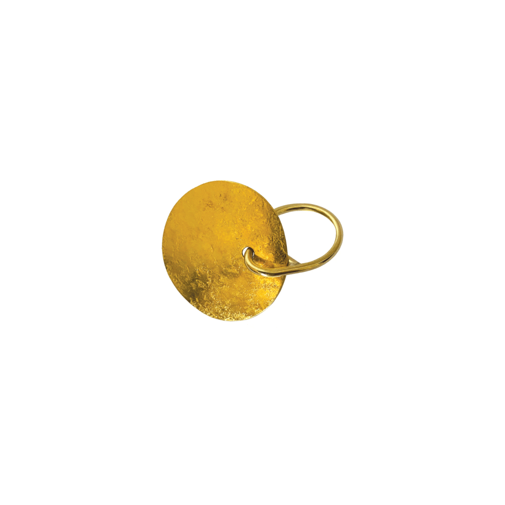 Silver, 18k Gold Flat Plate Ring – Gold Disk Ring – Objet d'Emotion