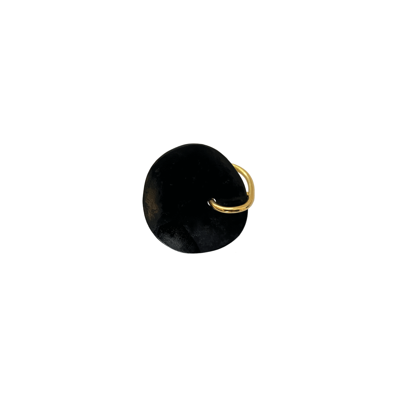 9 Karat Gold Black Disk Ring 9 Karat Gold Black Disk Ring – Objet d'Emotion