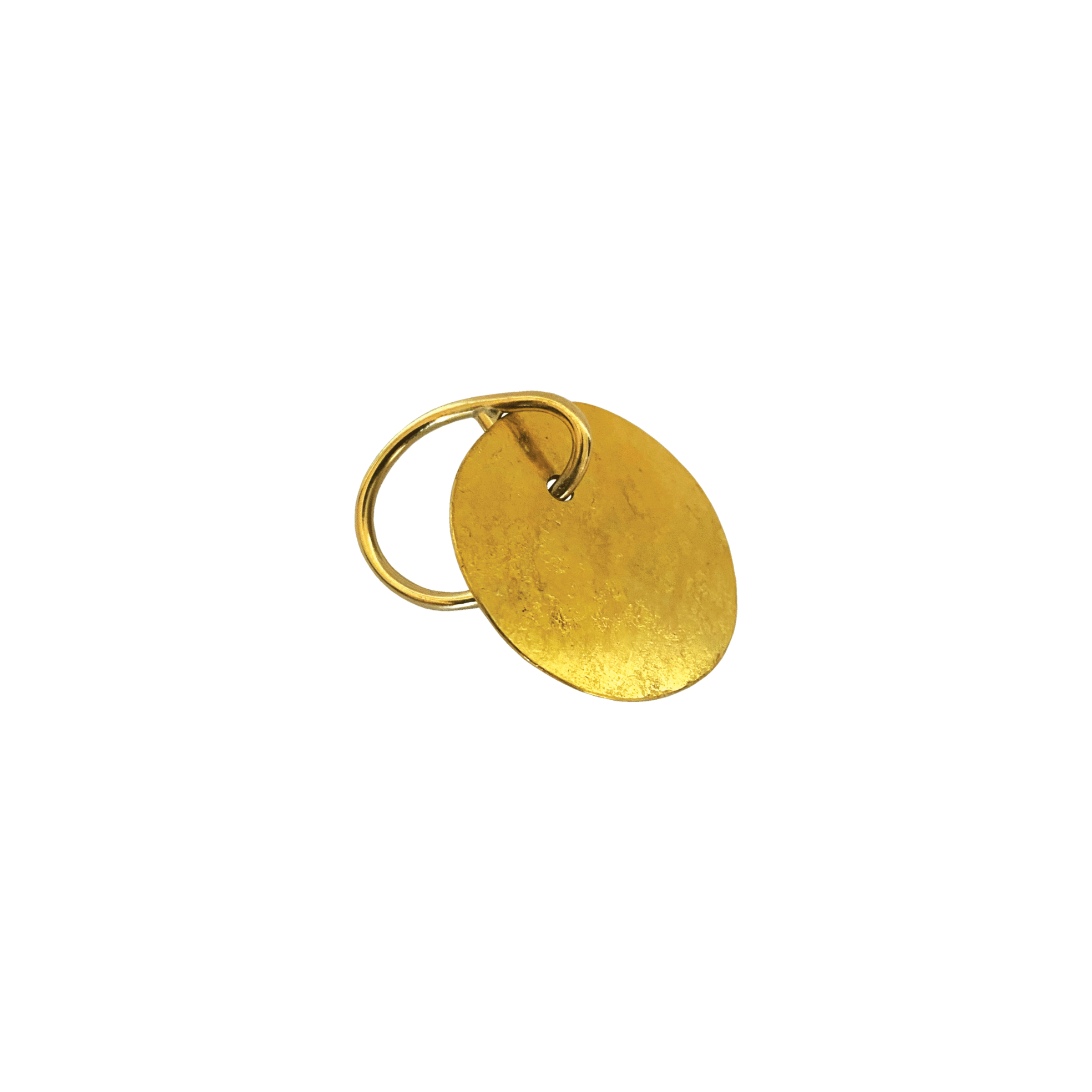 Flat Plate Rings Silver, 18k Gold Flat Plate Ring – Gold Disk Ring – Objet d'Emotion