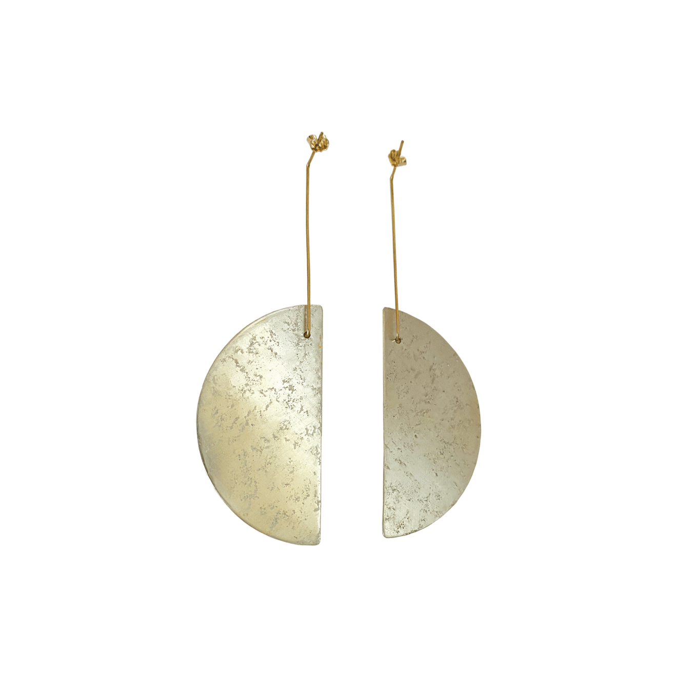 DemiLuneEarrings2 Reversible 18k Gold Drop Earrings – Half Moon Reversible Earring – Objet d'Emotion