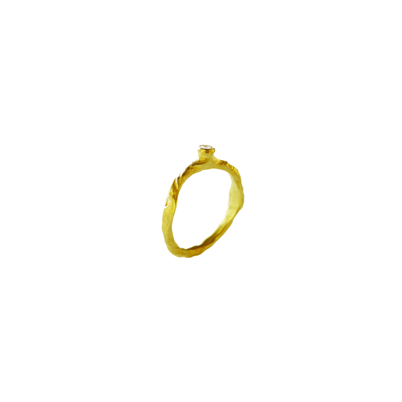 10RING 10k Gold, 0.10 karat Diamond Solitaire Ring - Elhanati -