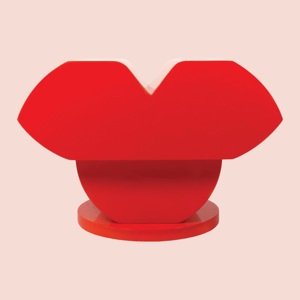 Red Lips Shaped Stool by Simone Brewster Artist & Furniture Designer