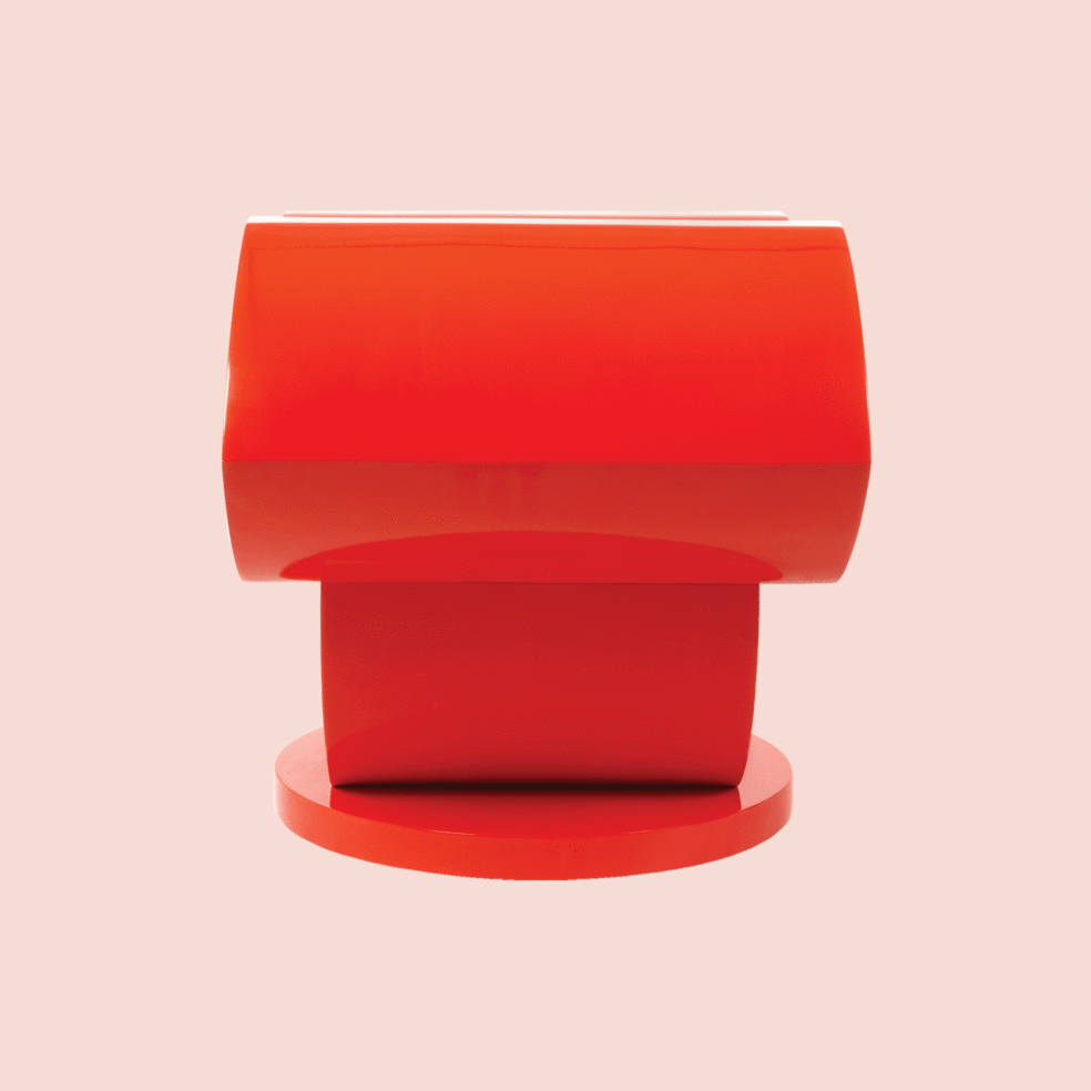 Red Lips Shaped Stool by Simone Brewster Artist & Furniture Designer