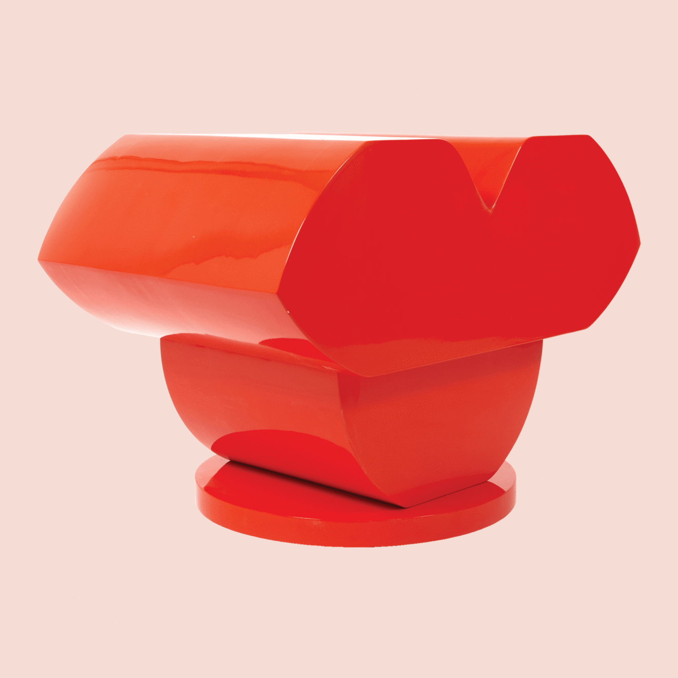 SB3 Red Lips Shaped Stool by Simone Brewster Artist & Furniture Designer