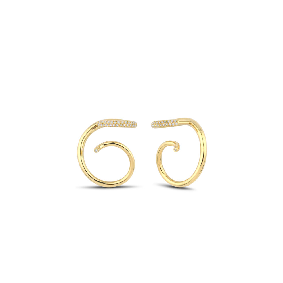 Coil Earrings with Diamonds