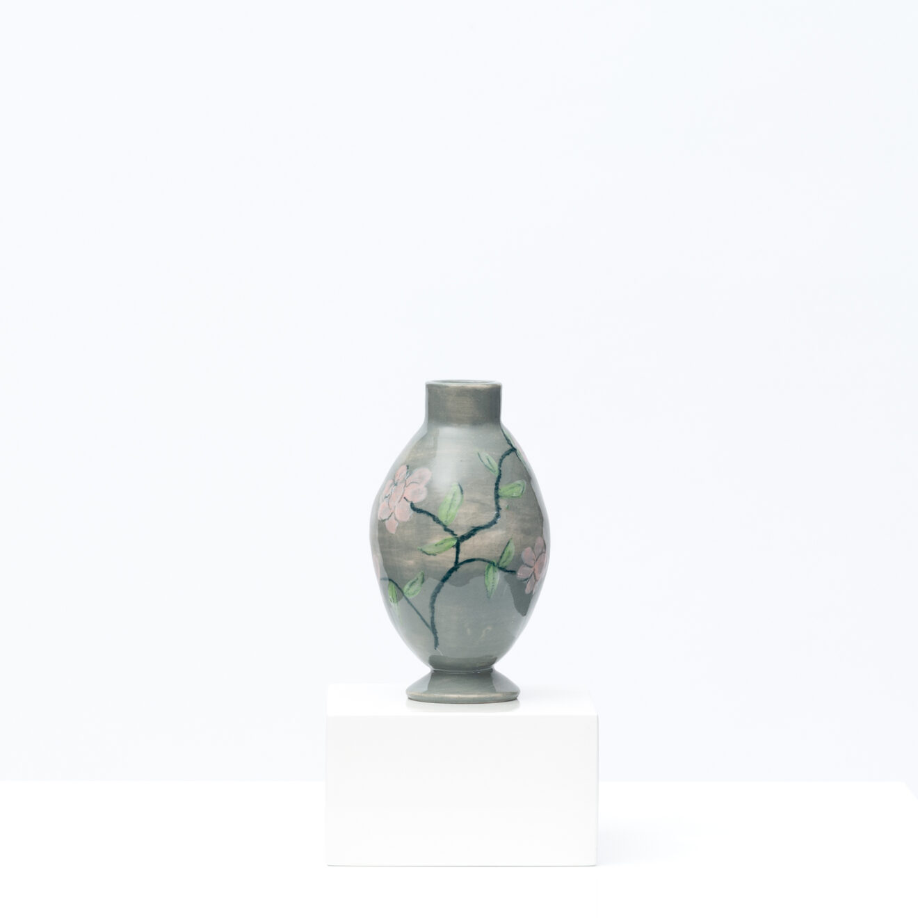 pink blossom mini pot Grey And Pink Blossom Mini Pot