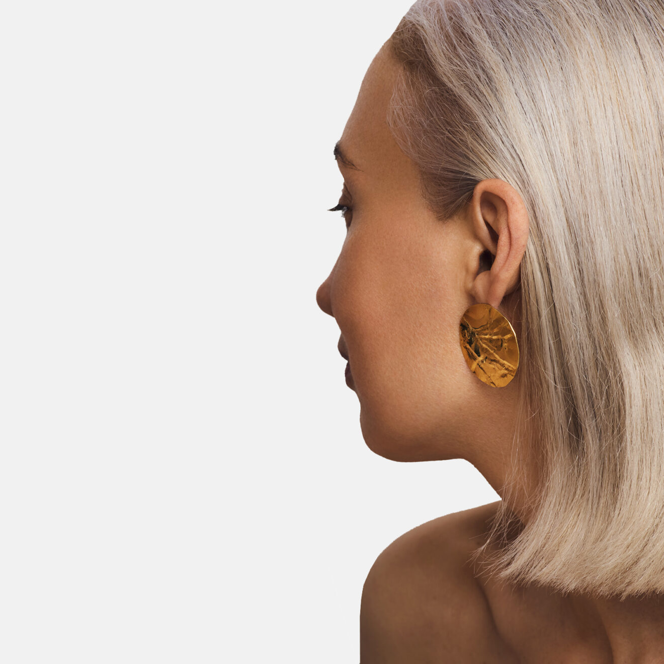 Annie Costello Brown Earrings Foil Disc Earrings