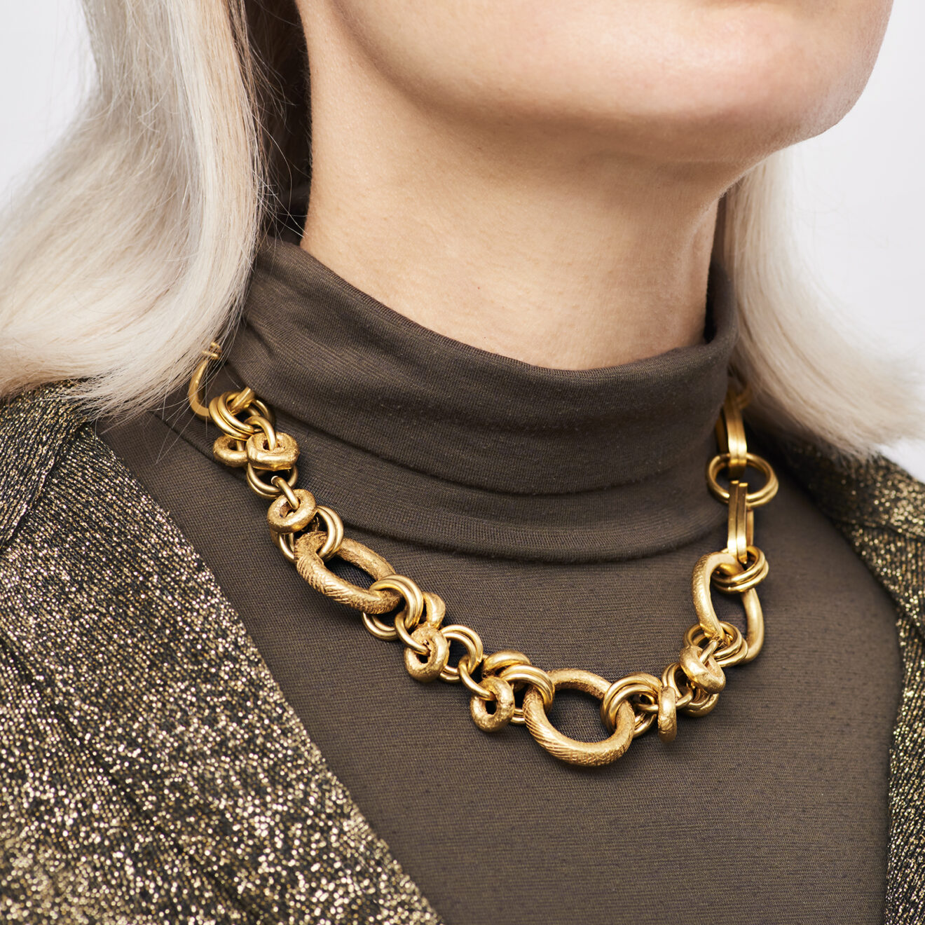 Annie_Costello_Brown_Link_Necklace_2 Dela Necklace
