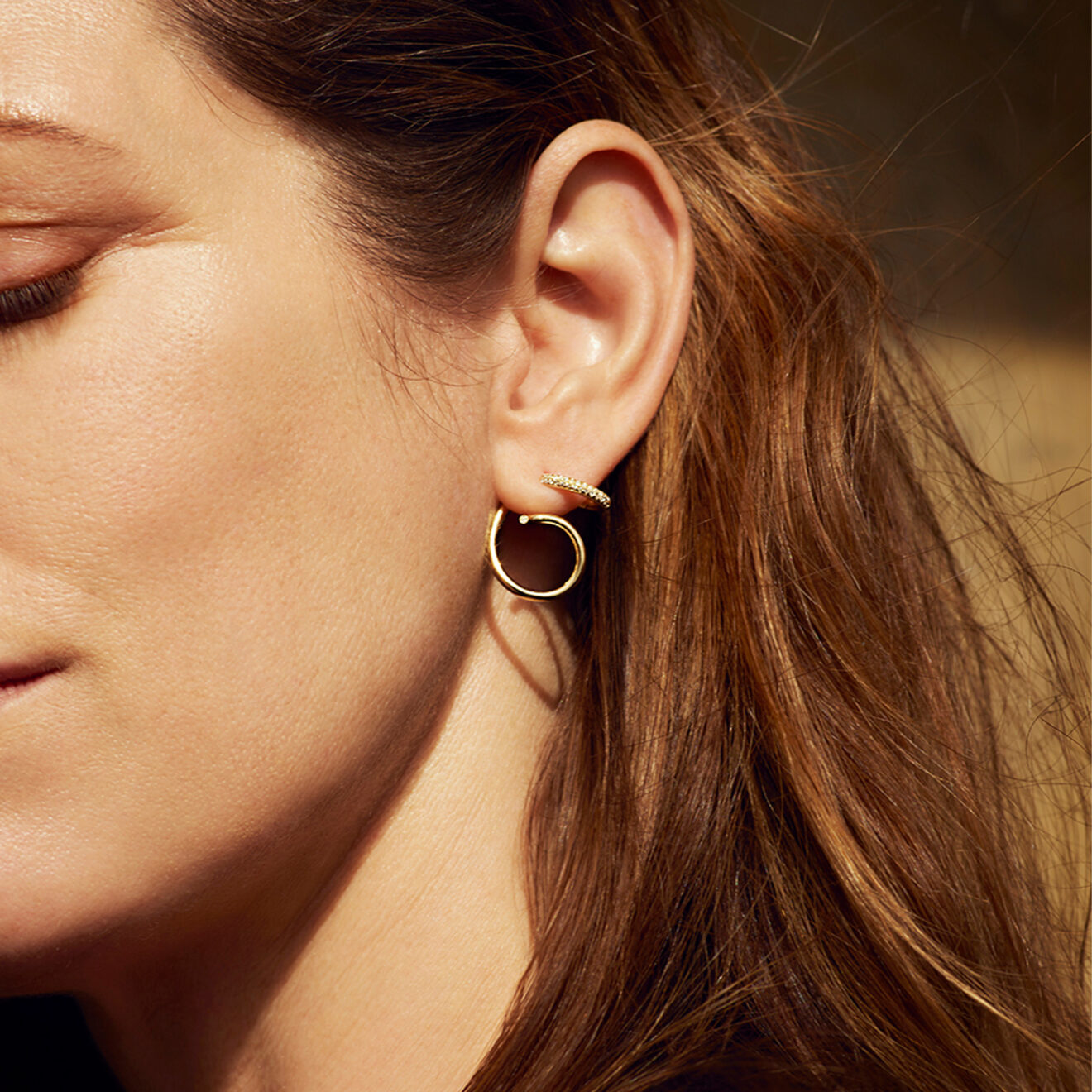 Coil Earrings with Diamonds