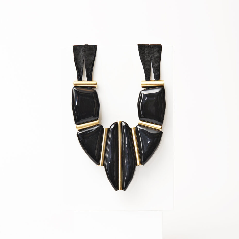 Black Large Plastron Necklace