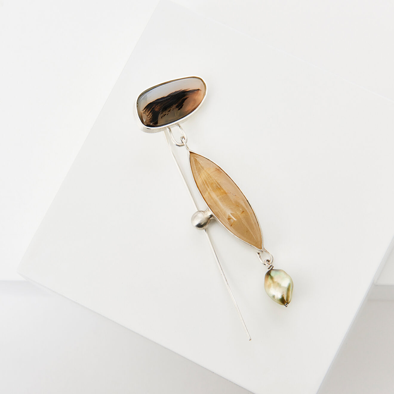 Gala_Colivet_Dennison_Earring_2 Silver and Agate Single Earring