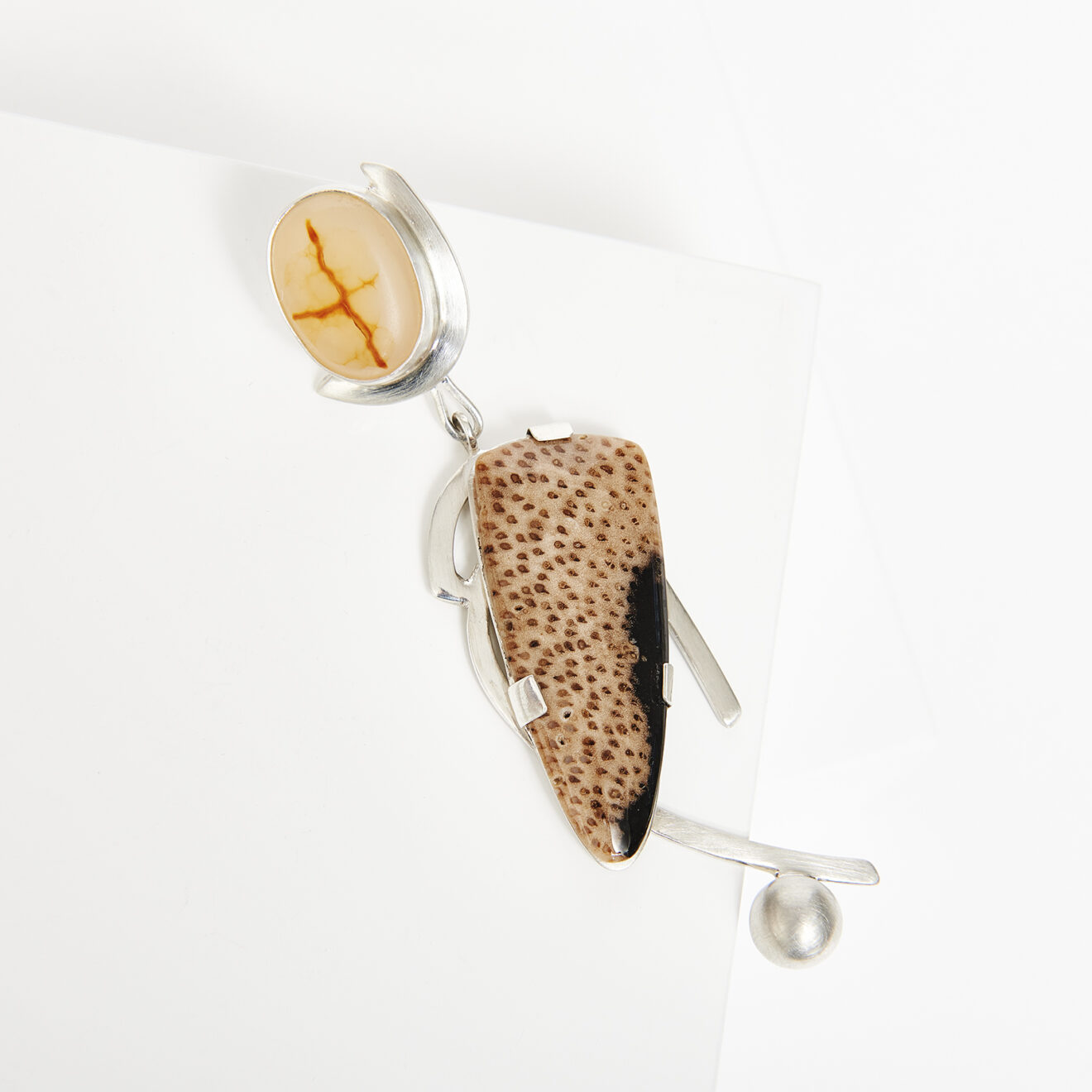 Gala_Colivet_Dennison_Unique_Earring_2 Silver and Stones Single Earring