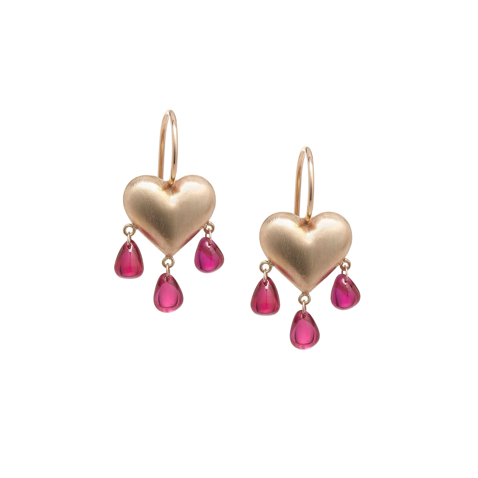 Polymer Clay White Pink Red Heart Dangle Earrings  Dantsuni