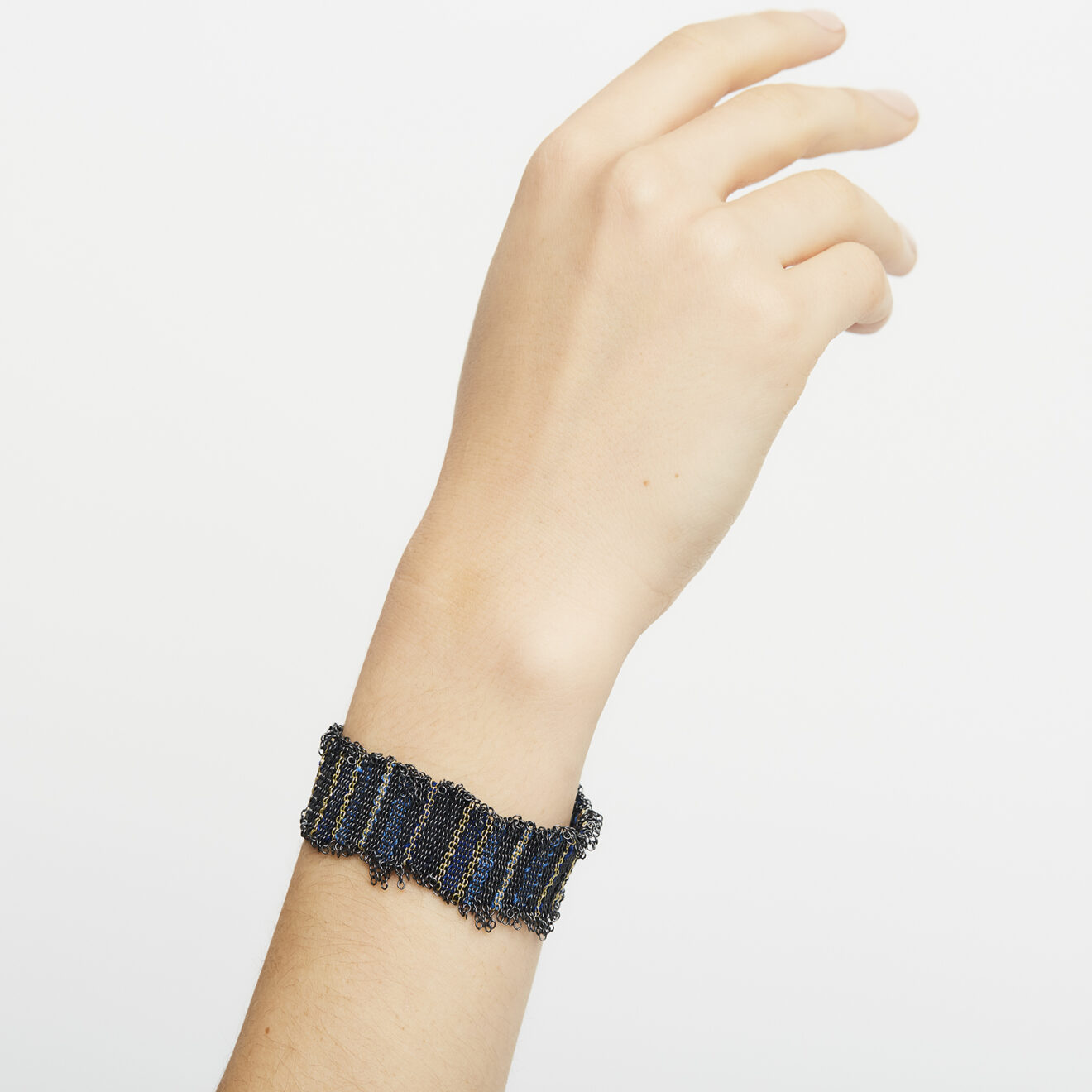 BODY-PARTS-OD-20967 Blue Stripes Bracelet