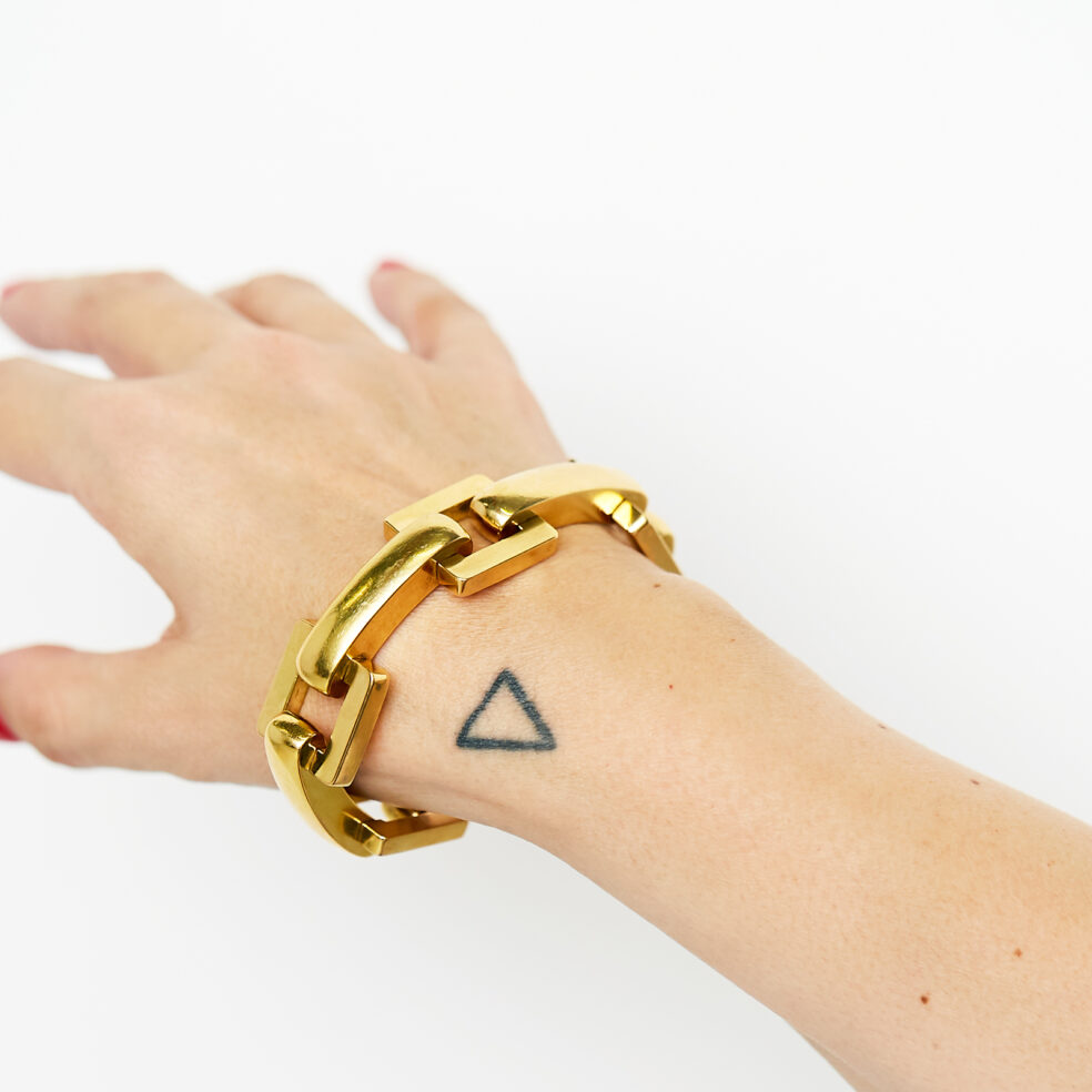 Geometric link bracelet