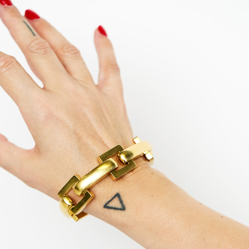 Geometric link bracelet