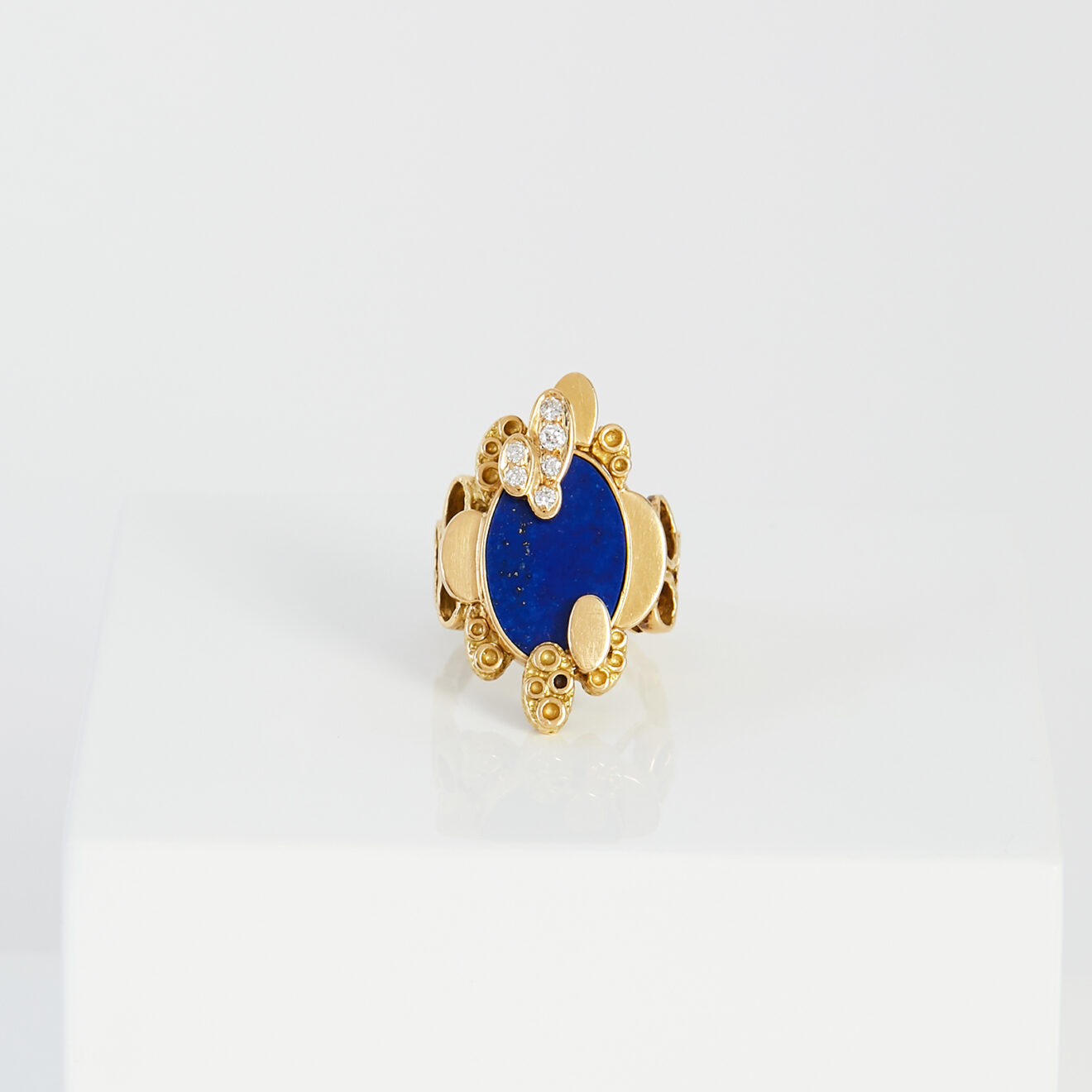 Gold, Lapis and Diamond Ring