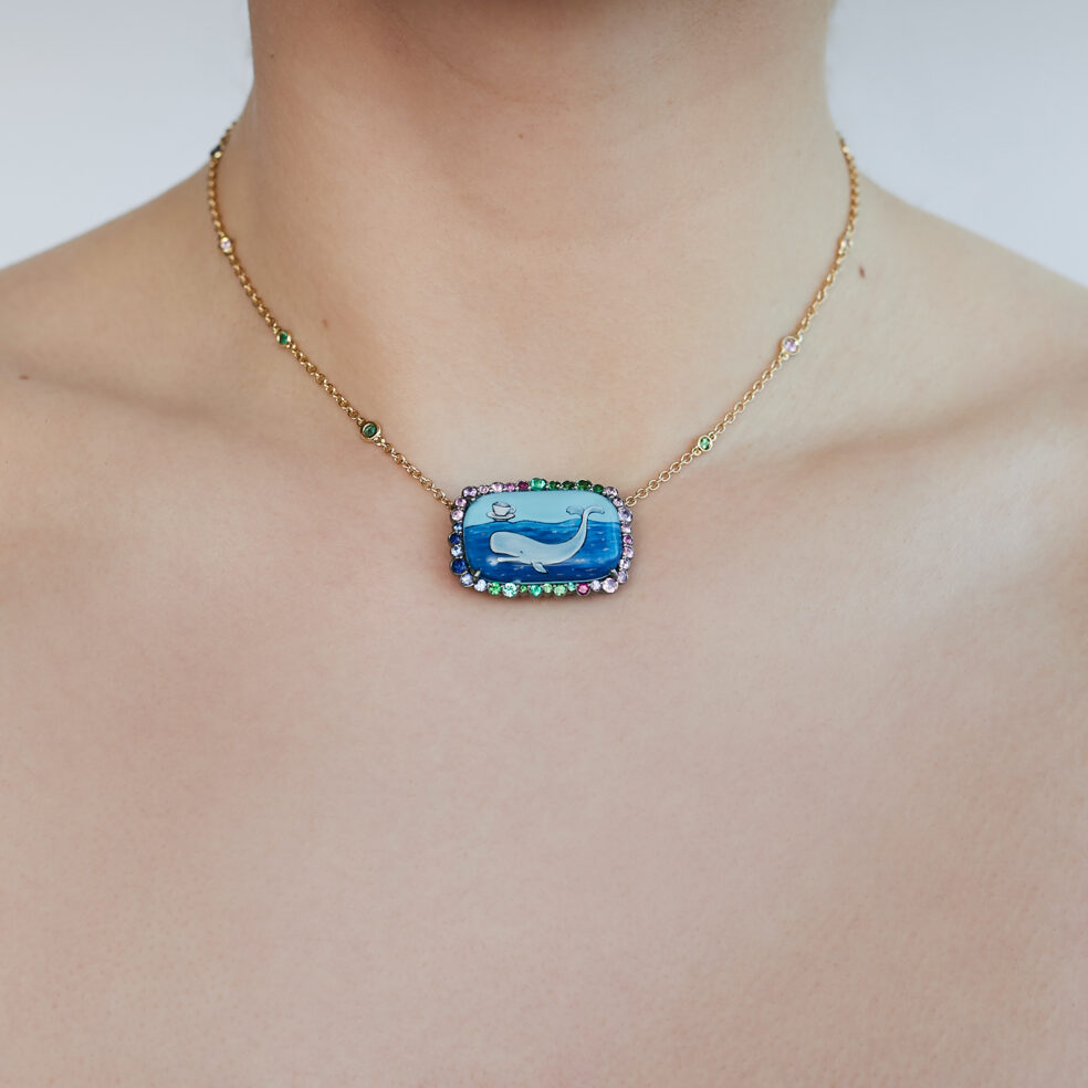 Whales at Wonderland pendant