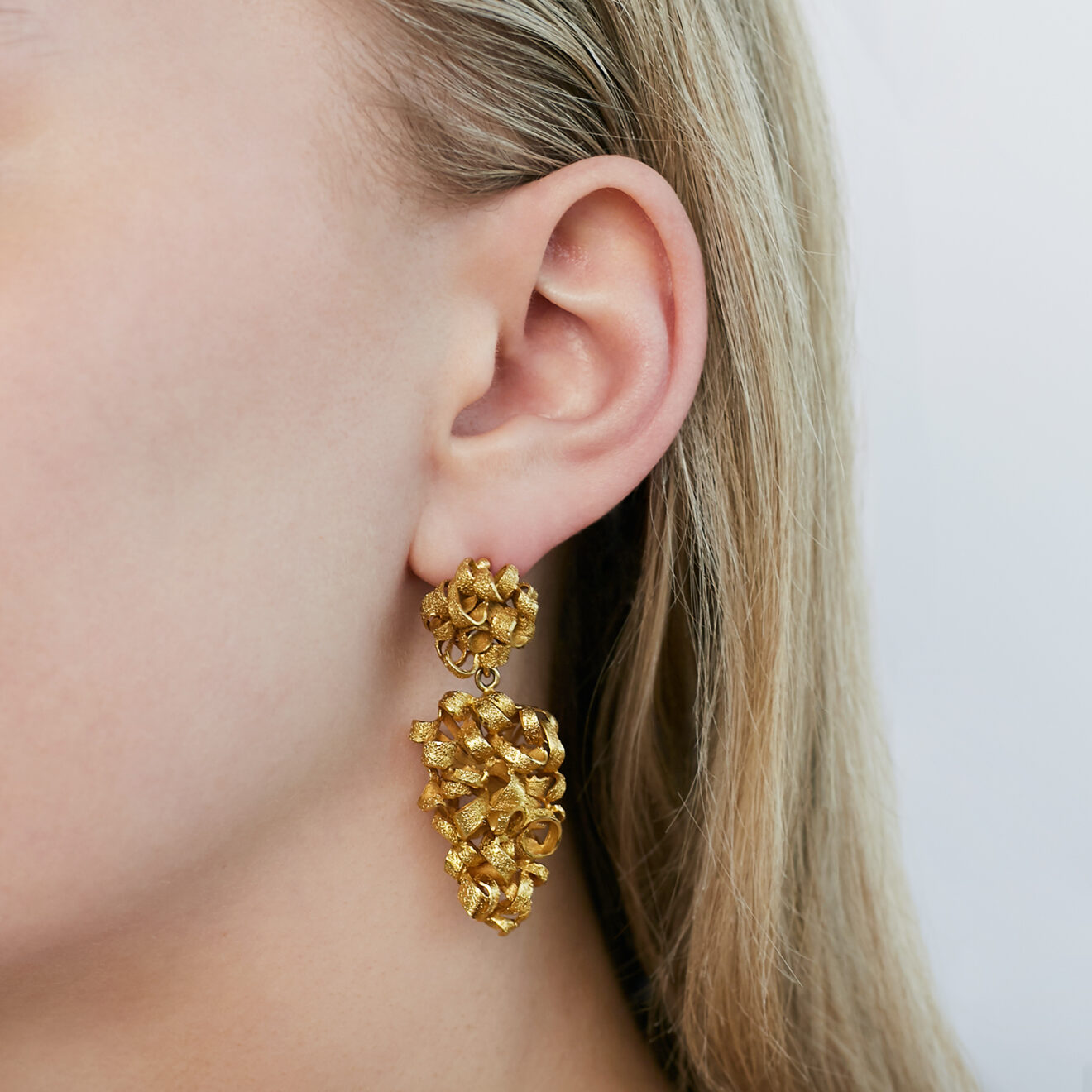 Gold Ribbon Earrings 1969