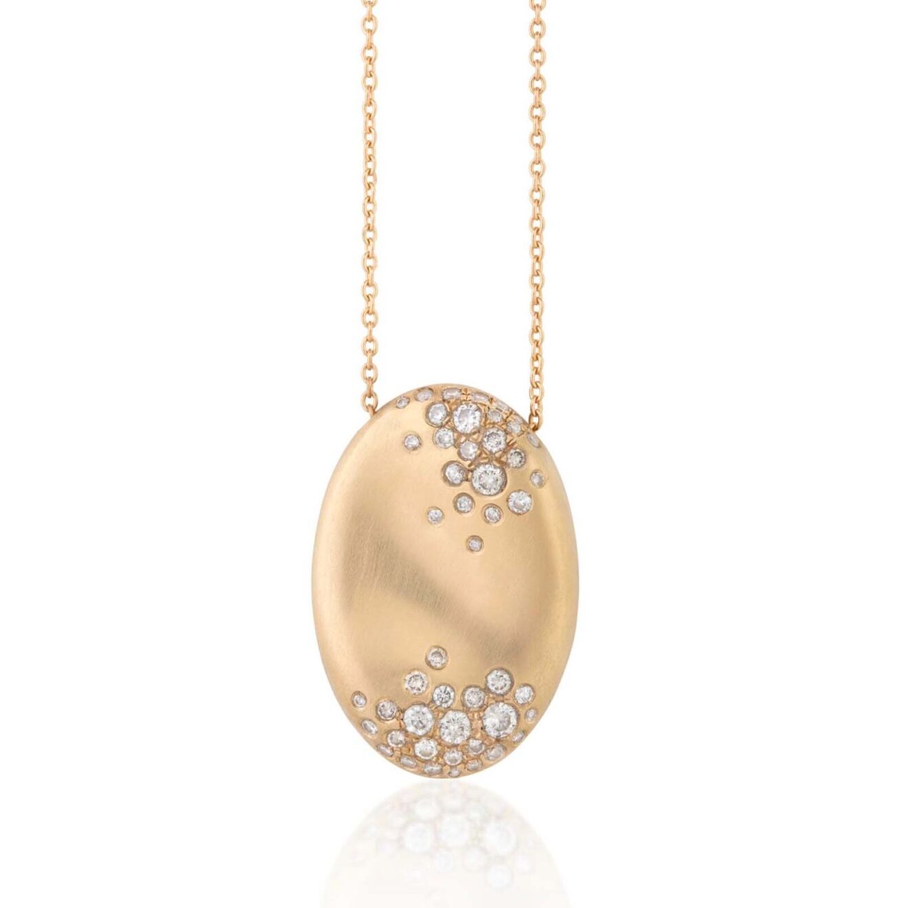 egg necklace Storm Winter Oval Small Necklace