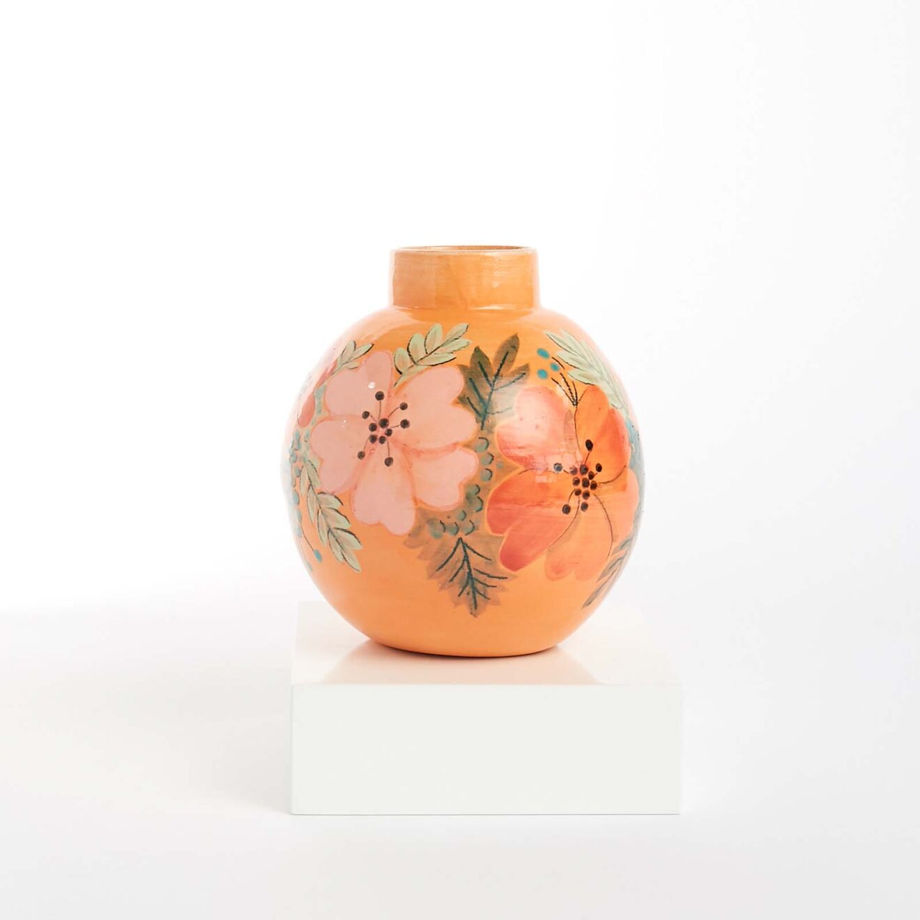 POT1 Orange Floral Party Pot