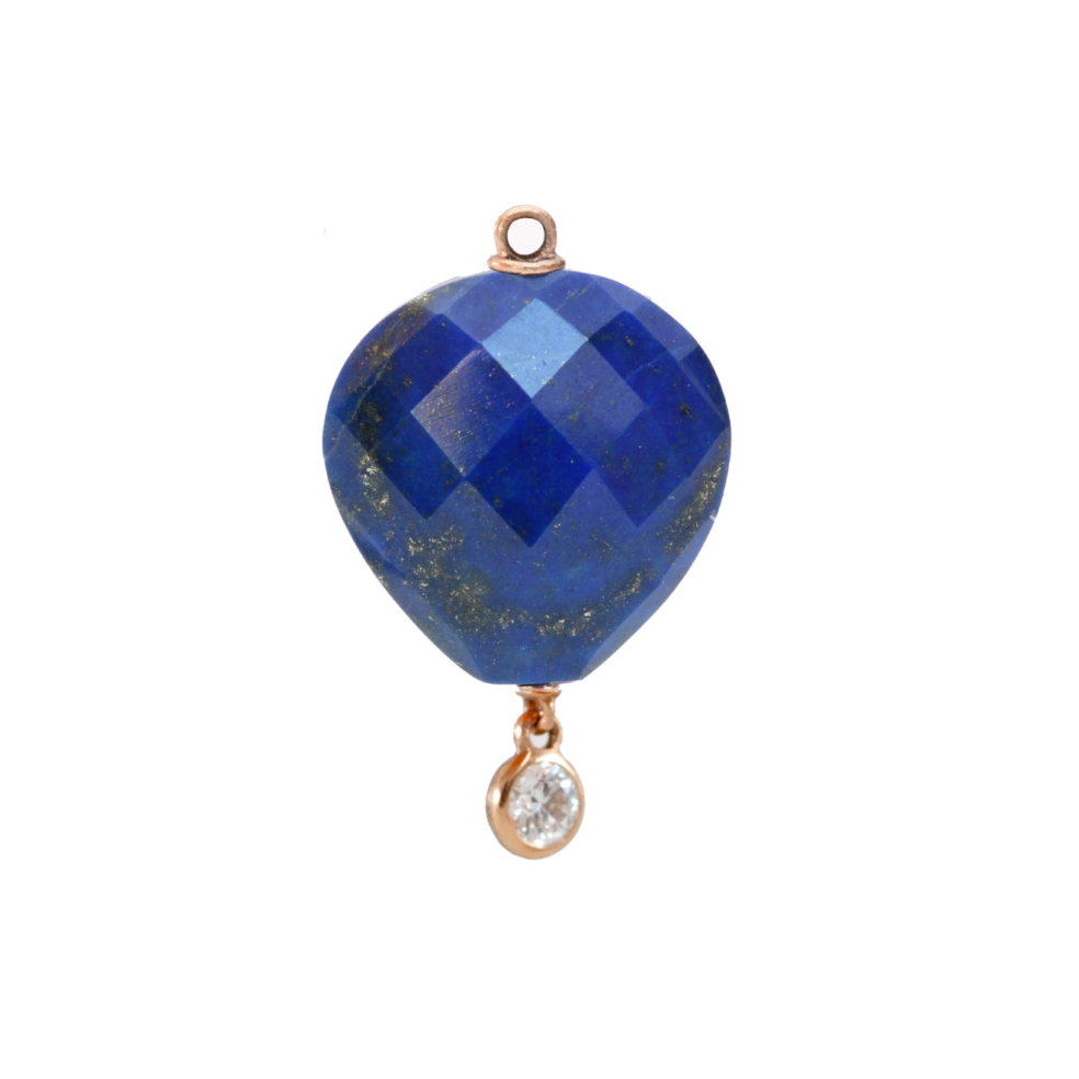 Sea Kale Seed Lapis Lazuli & Diamond Earrings