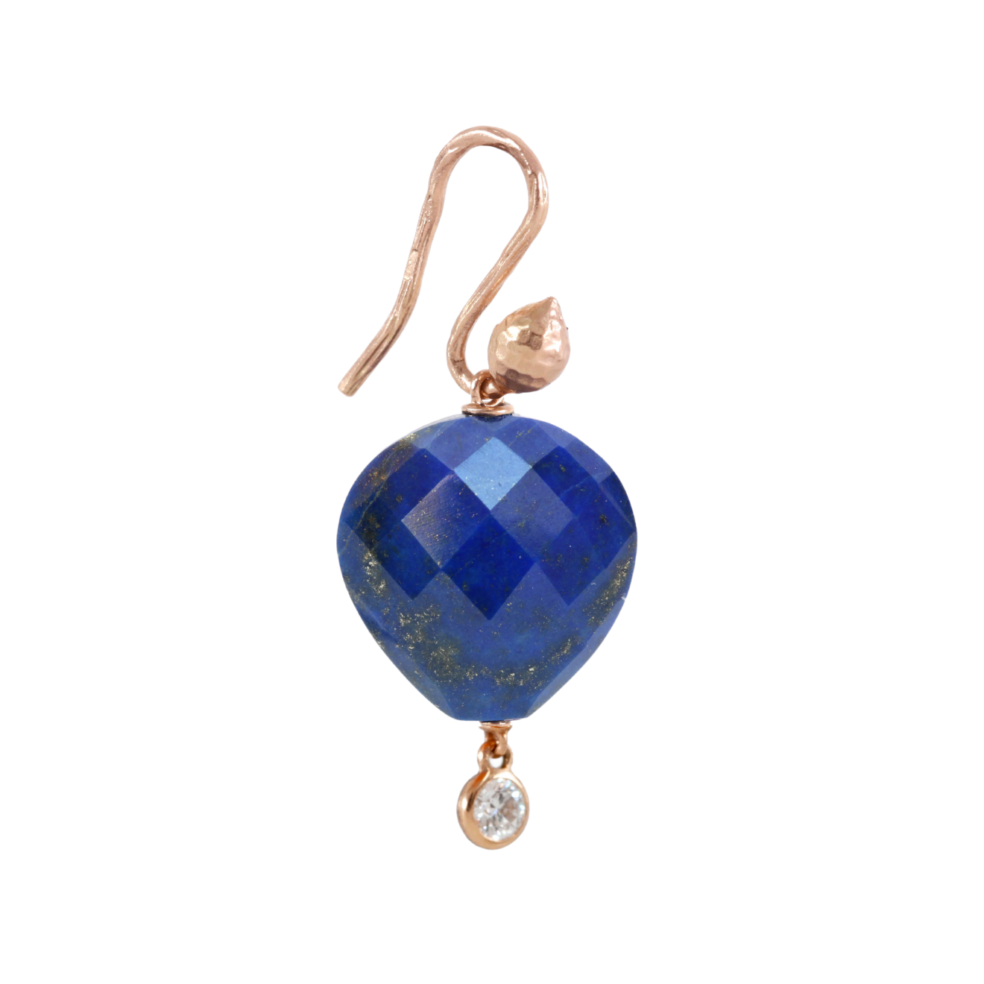Sea Kale Seed Lapis Lazuli & Diamond Earrings