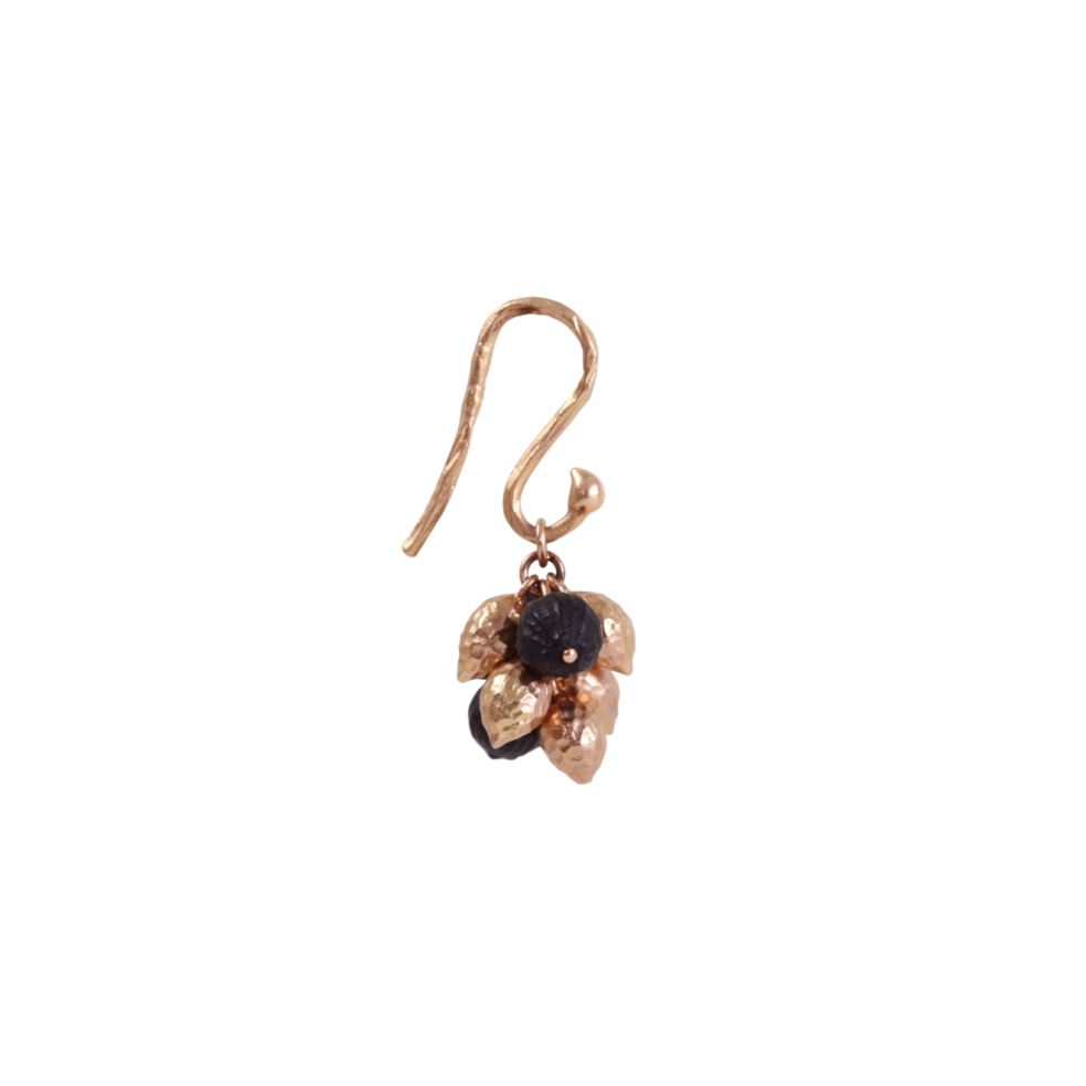 Sea Kale Seed Ebony and Gold Earrings