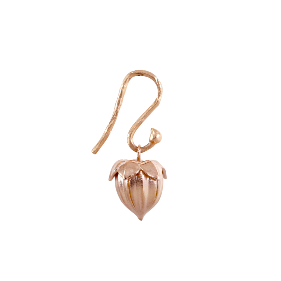Flax Pod Gold Earrings