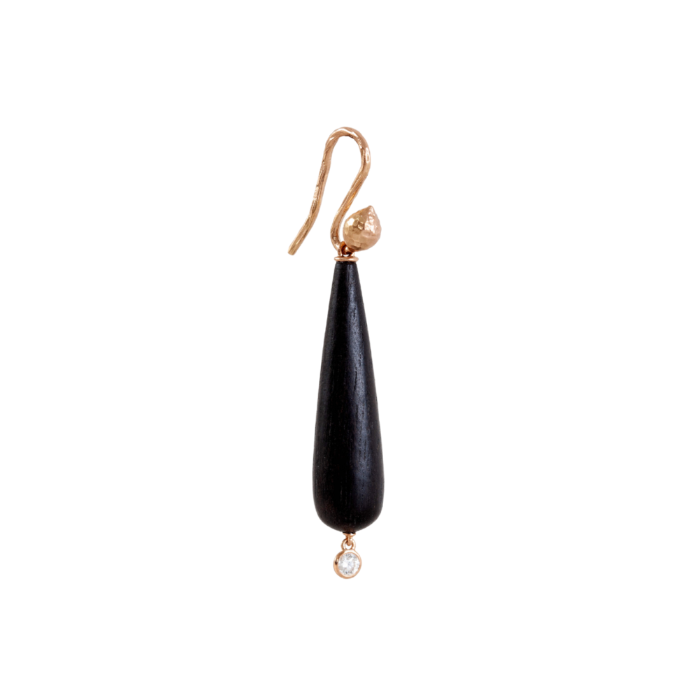 Sea Kale Seed Ebony Drop Earrings