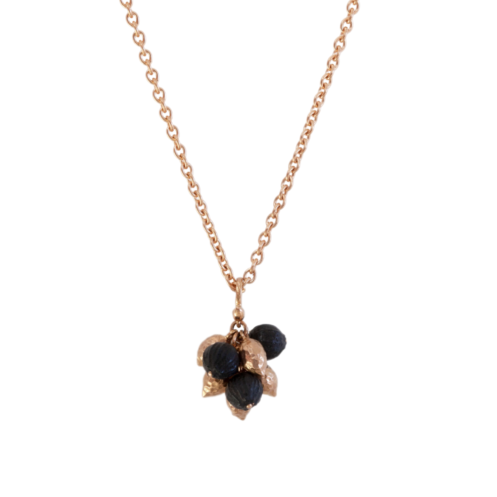Sea Kale Seed Ebony and Gold pendant