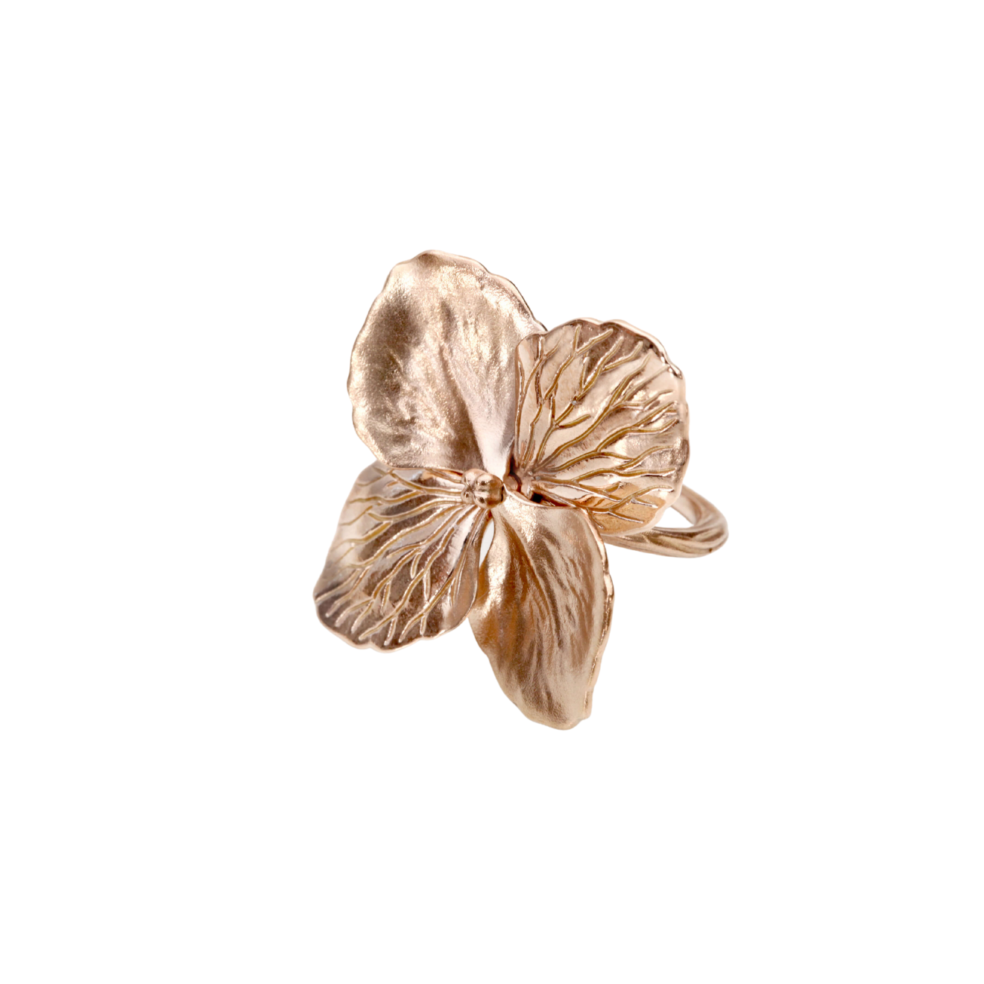 Hydrangea Petal Gold Ring