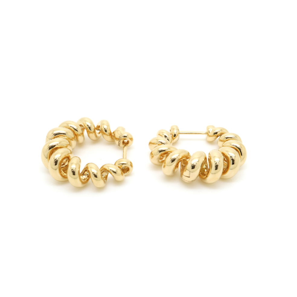 Small Yellow Gold Slinkee Earrings