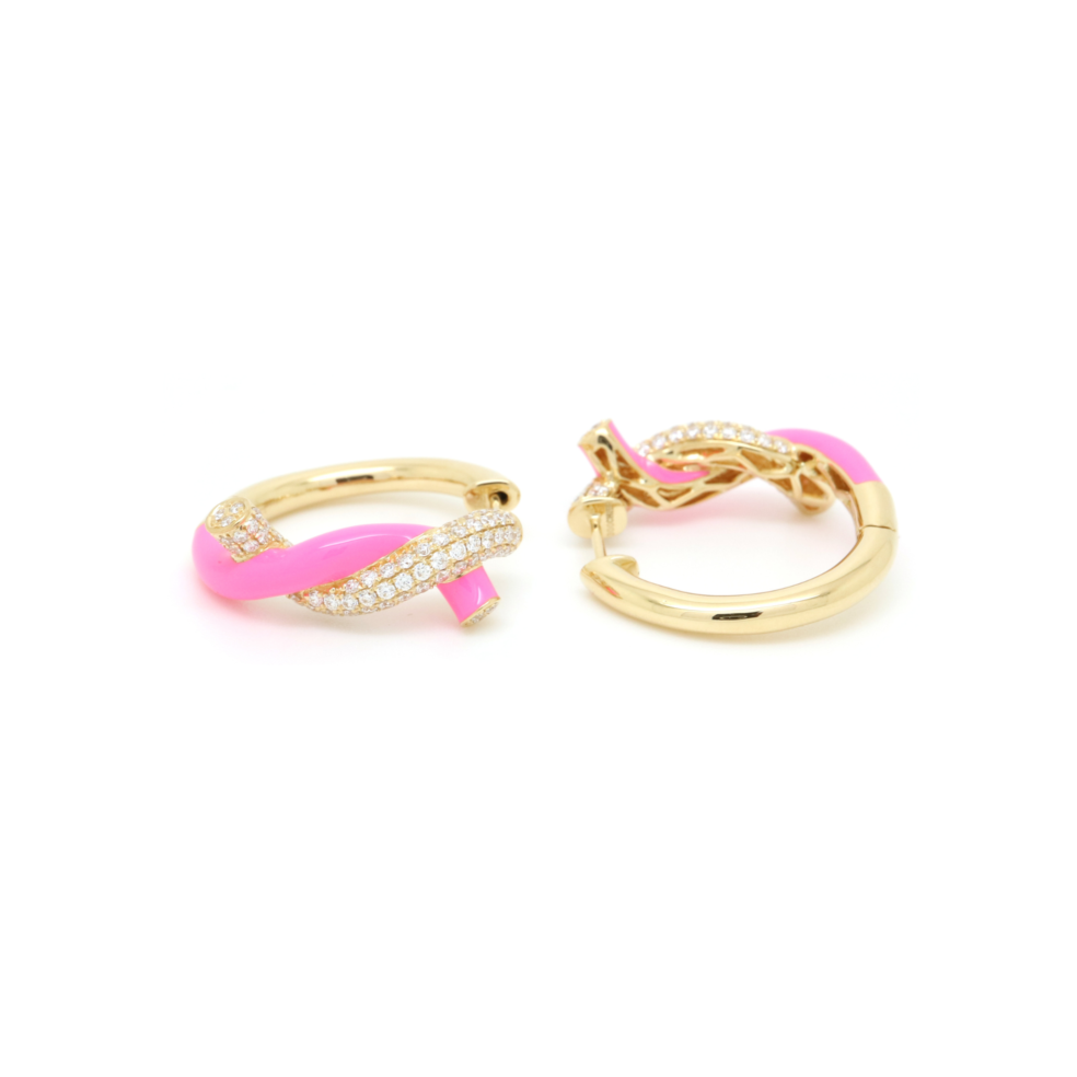Hot Pink Fruit Hoops Earrings