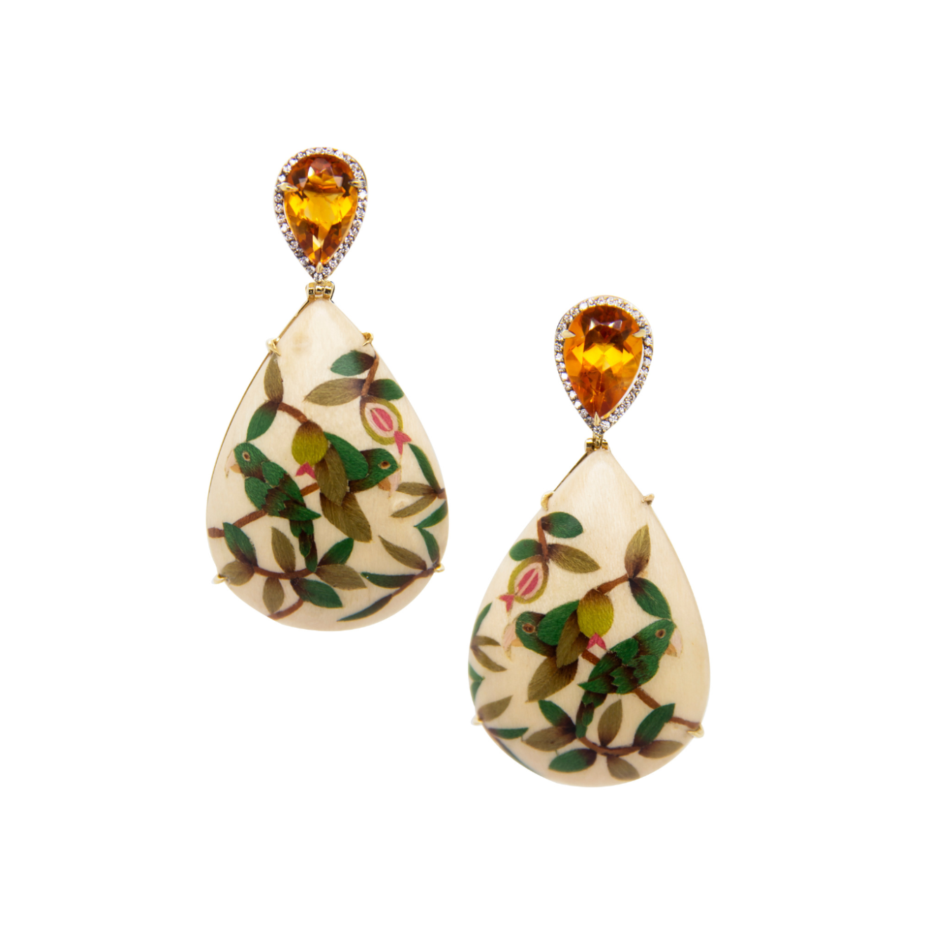 Parrot pattern earrings