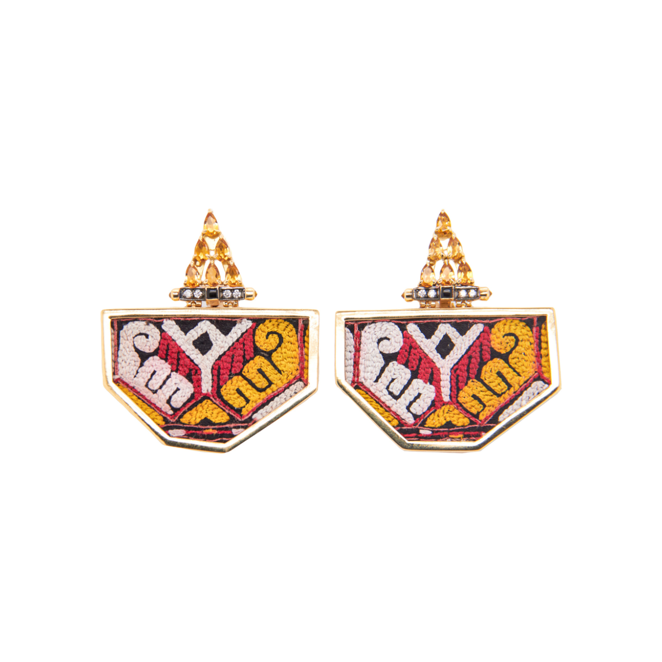 Silk road embroidery earrings