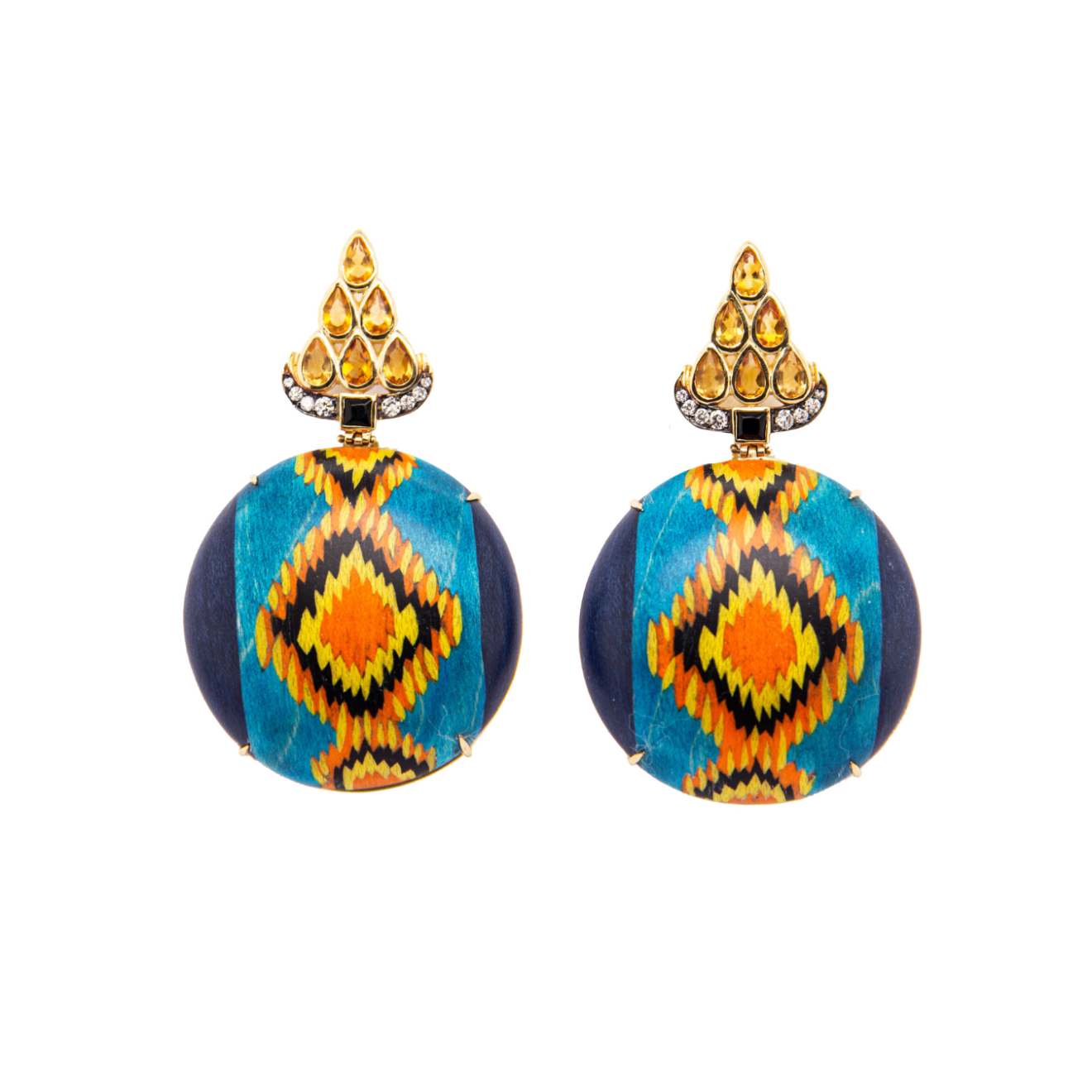 Ikat pattern earrings