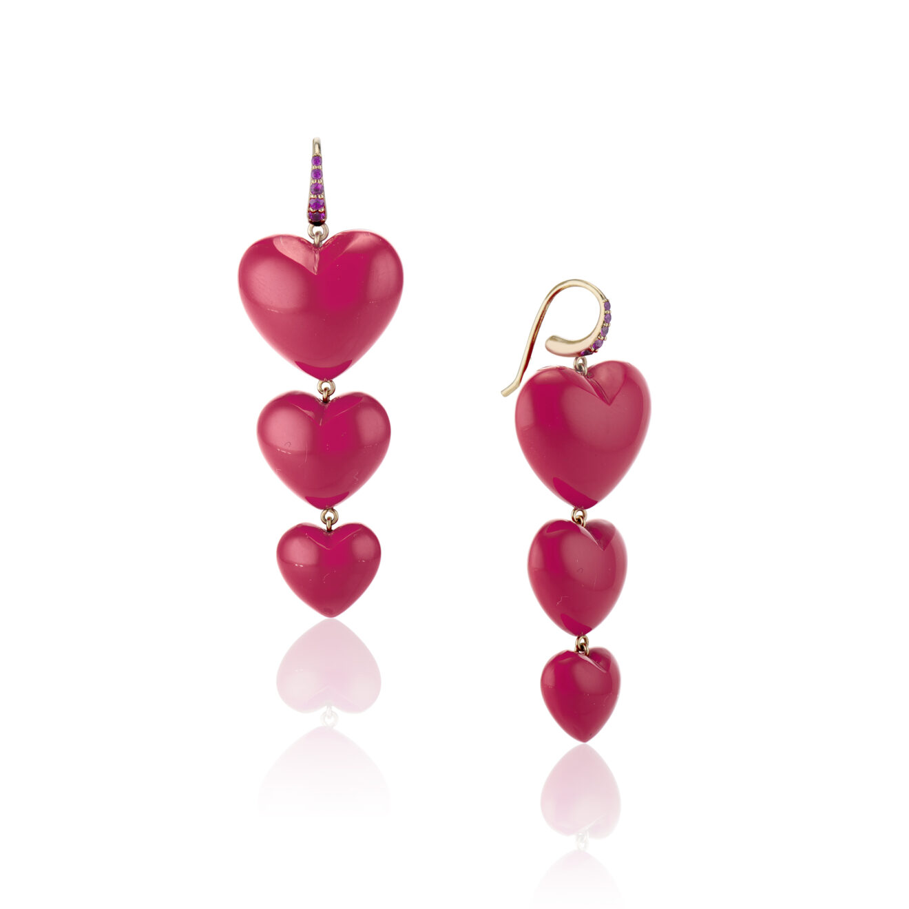 Triple Heart Earrings